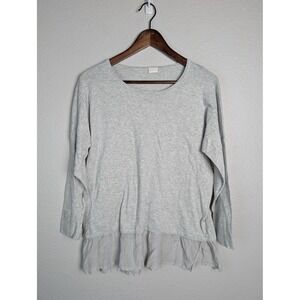 Poetry Shirt Womens Gray Ruffle Hem Tunic Top Long Sleeve Unknown Size S
